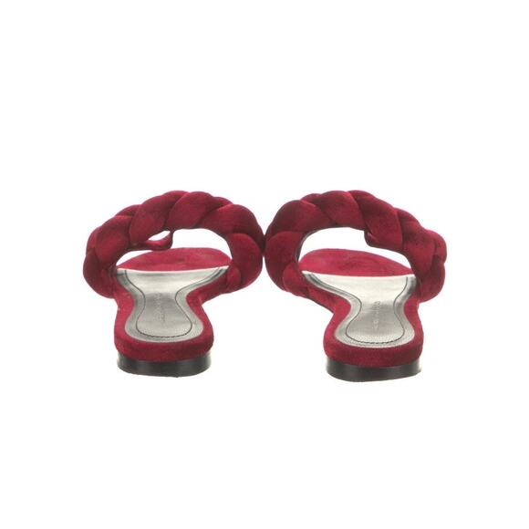 Marco de Vincenzo velvet burgundy braided slides - Picture 4 of 5